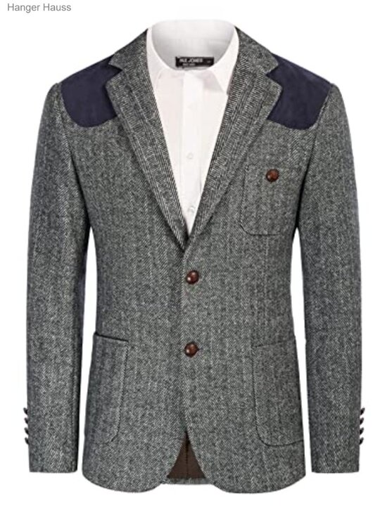 Other - Men's Wool Blend Two Button Herringbone Tweed Sport Coat Blazer